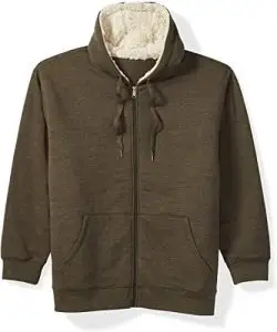 Amazon Essentials Men's Big & Tall Sherpa Lined Full-Zip Hooded Fleece Sweatshirt fit by DXL